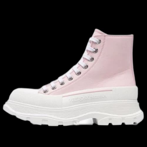 Alexander McQueen Leather Ankle Boots 'Pink White' (Women's)