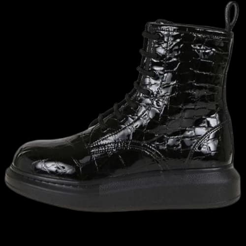 Alexander McQueen Crocodile Effect High Hybrid boots 'Black' (Women's)