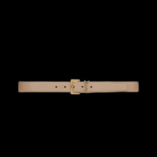 Saint Laurent Monogramme Belt With Square Buckle 'Dark Beige'