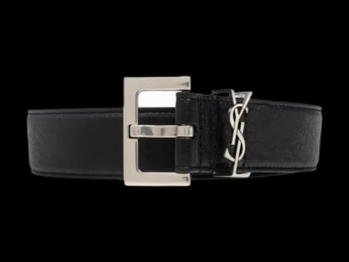 Saint Laurent Cassandre Lamb Belt Black