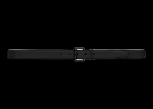 Saint Laurent Cassandre Belt in Smooth Leather Black-tone Black