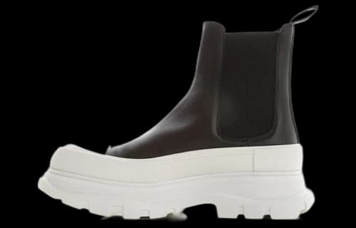 Alexander McQueen Tread Slick Chelsea Boot Black White