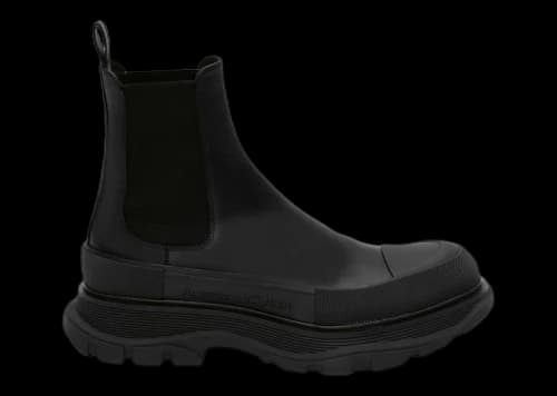 Alexander McQueen Tread Slick Ankle Boot Black Silver