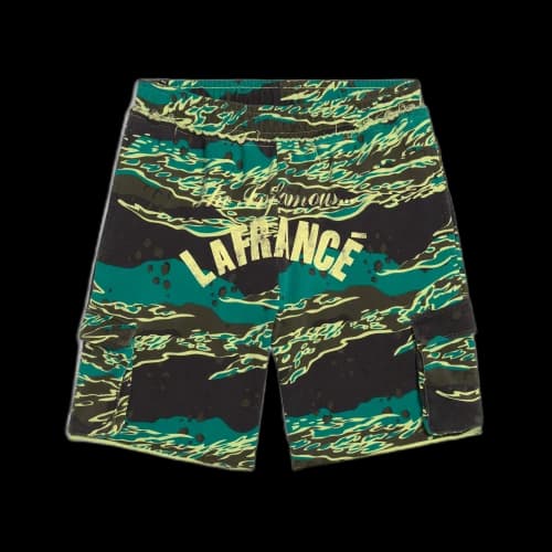 PUMA Basketball Shorts Men's Green Terrain AOP Moderate