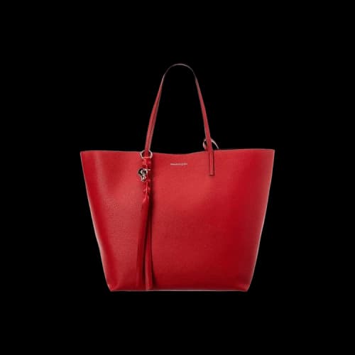 Alexander McQueen Skull Leather Tote 'Red'