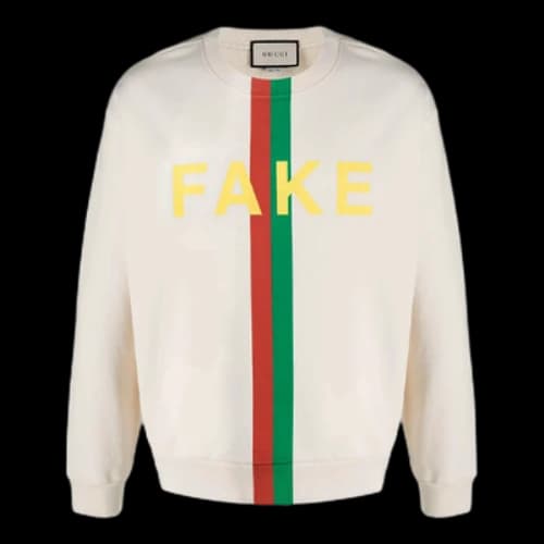 Gucci Fake Not Printed Crew Sweater 'White'