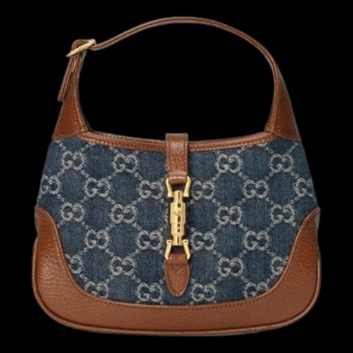 Gucci Jackie 1961 Series miniDenimSingle Shoulder Bag Brown color combination (Women's)
