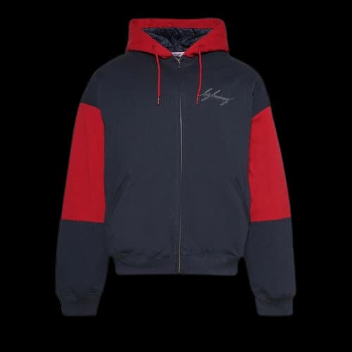 Martine Rose Quilted Zip Up Hoodie 'Blue'