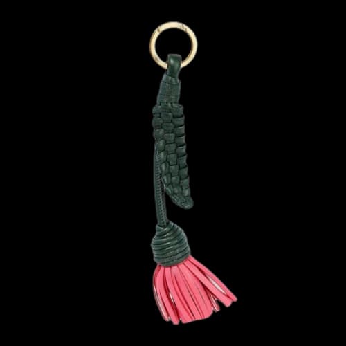 Bottega Veneta Leather Keychain Red