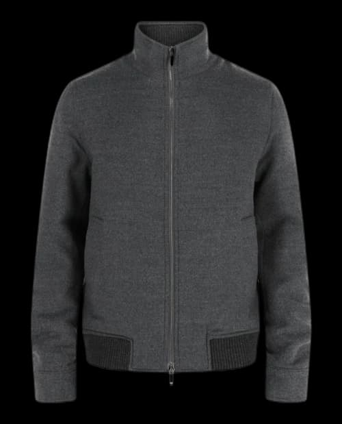 Slowear Montedoro Felt Bomber Jacket Dark Grey