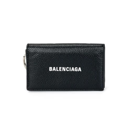 Balenciaga Cash Key Ring With Contrasted Logo 'Black'