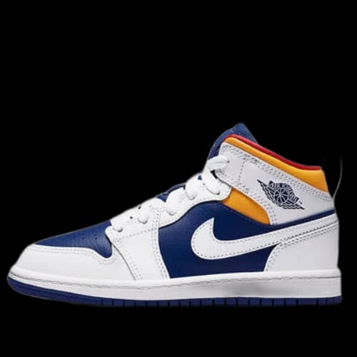 (PS) Air Jordan 1 Mid 'White Dark Blue'