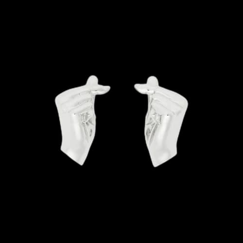 Y/Project Mini Finger Heart Earrings 'Silver'