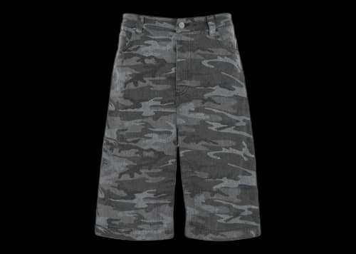 Balenciaga Skater Camouflage Bermuda Shorts Black/Grey