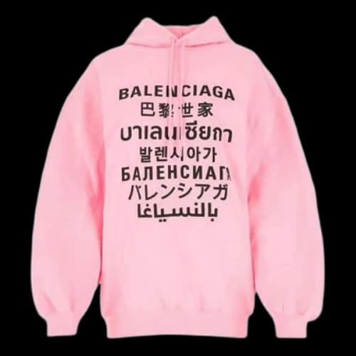 Balenciaga SS21 Printing Hoodie Pink (Women's)