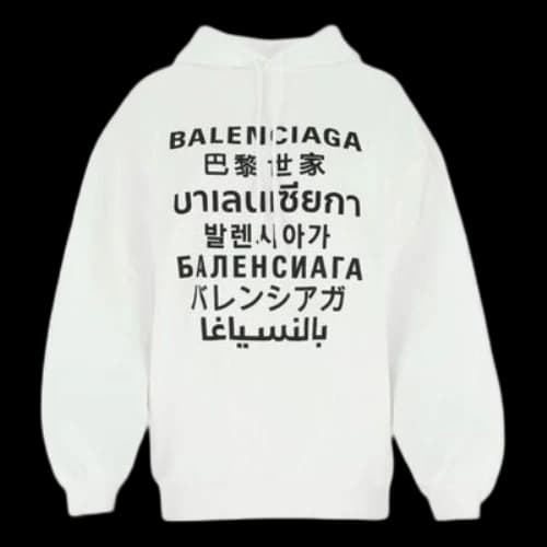 Balenciaga SS21 Logo Printing Hoodie White (Women's)