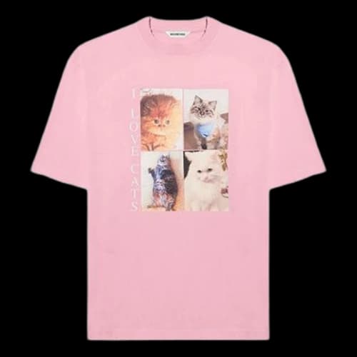 Balenciaga Printing Round-neck Short Sleeve Pink