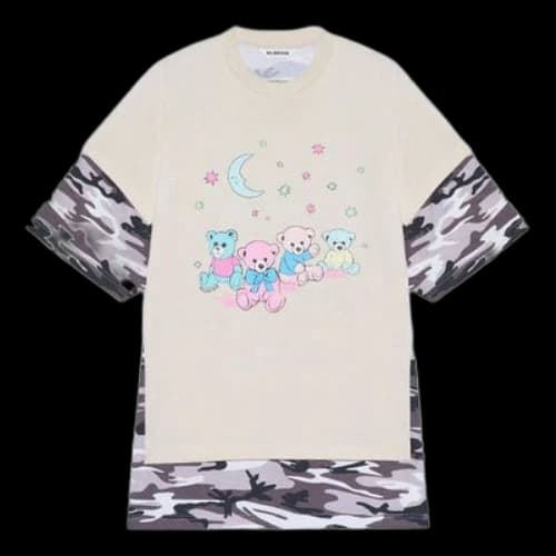 Balenciaga SS21 Retro Double Layer Short Sleeve White