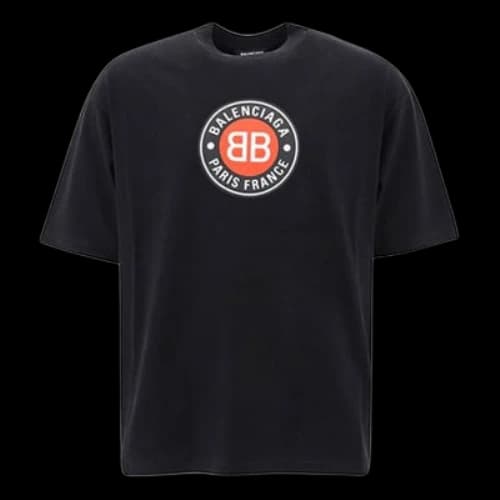 Balenciaga Circular BB Alphabet Logo Short Sleeve Black