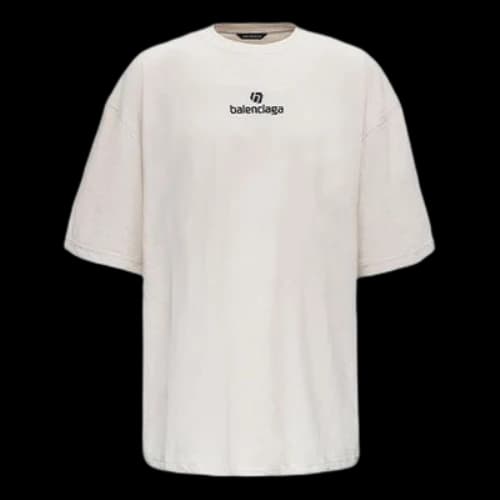 Balenciaga Alphabet Logo Short Sleeve Gray White
