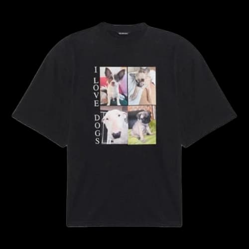 Balenciaga SS21 Printing Retro Short Sleeve Black