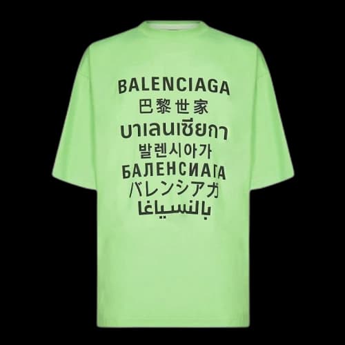 Balenciaga Polyester Oversized T-Shirt Green
