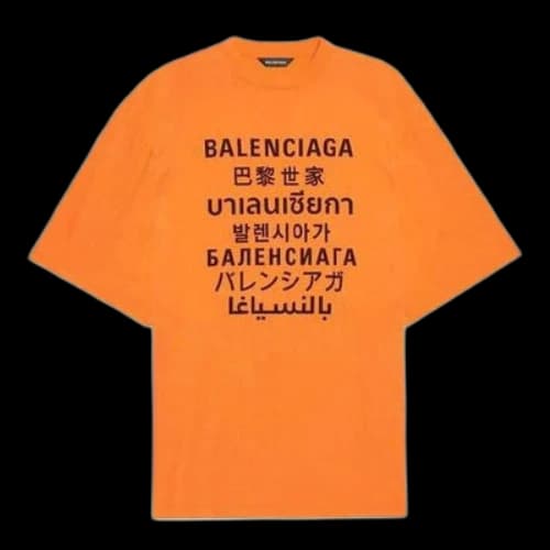 Balenciaga Languages Logo T-Shirt 'Orange Black'