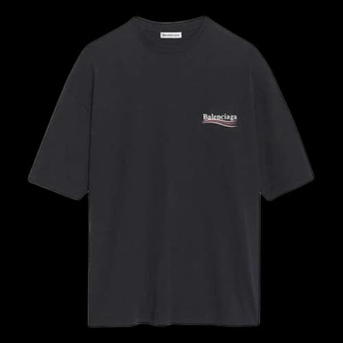 Balenciaga Logo Printing Loose Short Sleeve Black