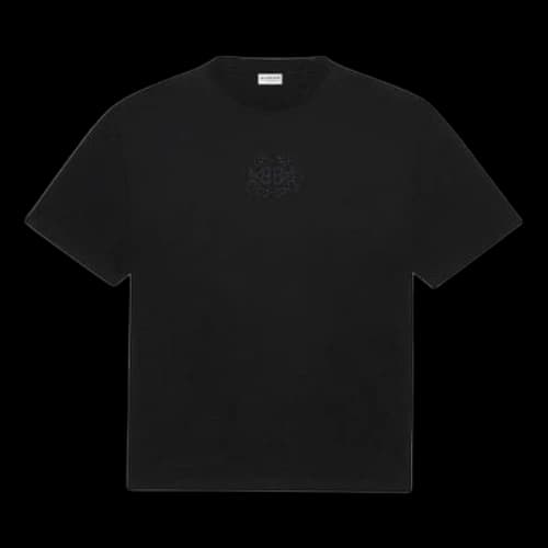 Balenciaga SS21 Logo Pattern Round Neck Short Sleeve Unisex Black