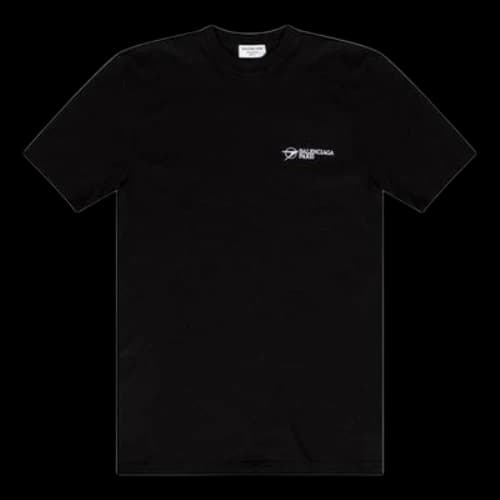 Balenciaga SS21 Embroidered Short Sleeve Black