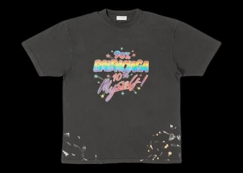 Balenciaga Women's 90/10 Large Fit Vintage T-Shirt Black/Multi