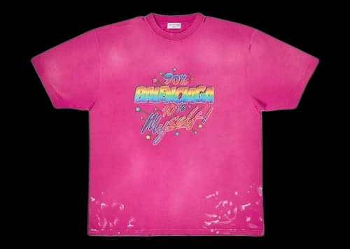 Balenciaga Women's 90/10 Large Fit Vintage T-Shirt Dark Pink