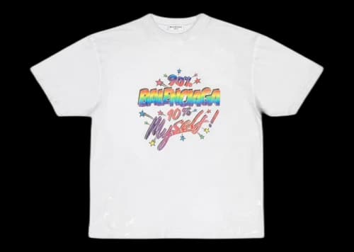 Balenciaga Women's 90/10 Large Fit Vintage T-Shirt White