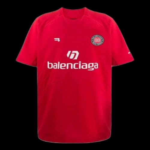 Balenciaga Soccer T-shirt Oversized 'Red White'