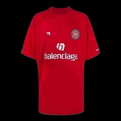 Balenciaga Soccer T-shirt Oversized 'Red White'