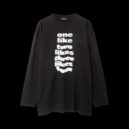 Balenciaga Blurry Overiszed Long-Sleeve 'Black/White'