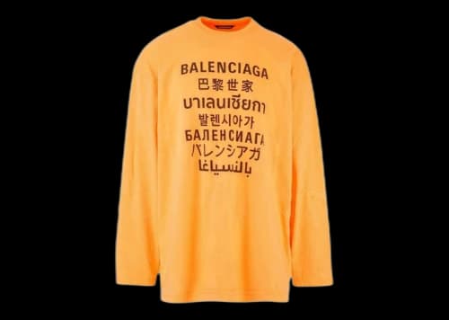 Balenciaga Languages Longsleeve T-Shirt Orange/Black