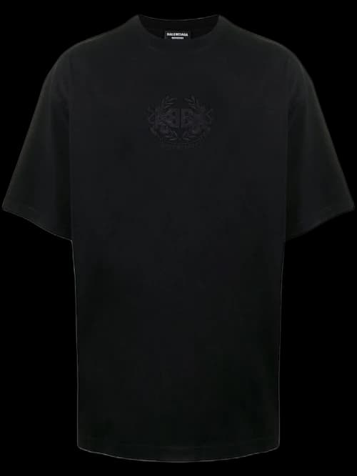 Balenciaga Lion's Laurel Logo T-shirt Black