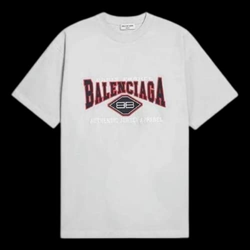 Balenciaga BB Authentic Jersey Apparel T-Shirt Large Fit 'Light Grey'