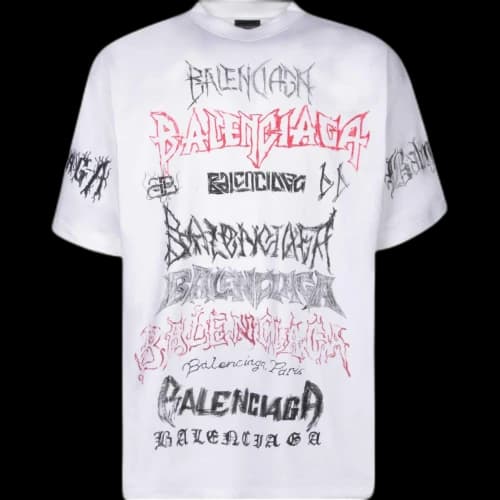 Balenciaga DIY Metal Logo White Tee White