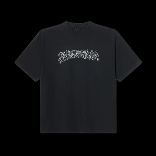 Balenciaga DIY Metal Outline Logo Tee Black