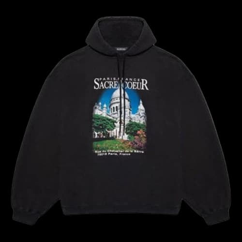 Balenciaga landscape Loose Hoodie Black