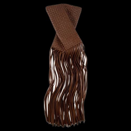 Bottega Veneta Clutch With Fringe Detail 'Brownie/Gold'