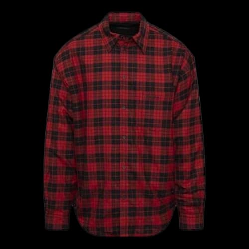 Balenciaga Checkered Flannel Padded Shirt 'Red'