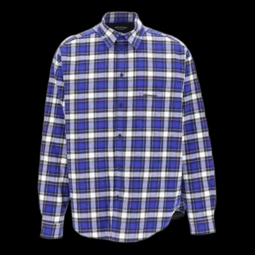 Balenciaga Checkered Flannel Padded Shirt 'Blue'