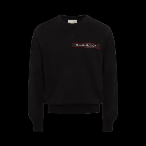 Alexander McQueen Selvedge Logo Tape Detail Sweatshirt 'Black/Mix'