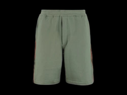 Alexander McQueen Straight Leg Stripe Track Shorts Green