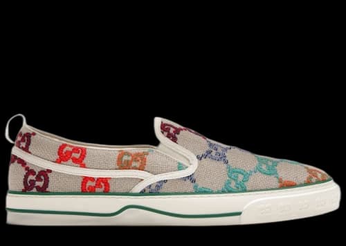 Gucci Tennis 1977 Slip On GG Logo White Multi