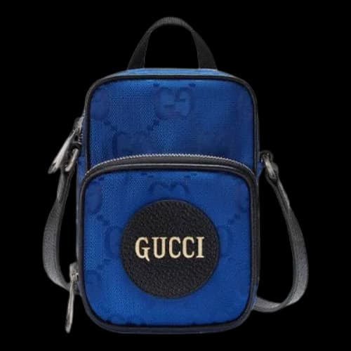 Gucci Off The Grid OTG Environmental Friendly Series Logo Leather Logo Nylon handbag Mini Blue Black