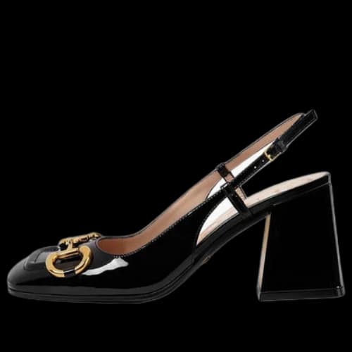 Gucci Mid-heel Slingback With Horsebit 'Black (Women's)